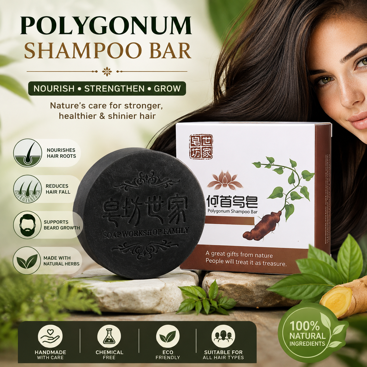 Discountdot™ POLYGONUM SHAMPOO BAR